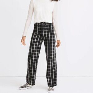 Madewell Slim Emmett Wide-Leg Full-Length Pants in Windowpane Check